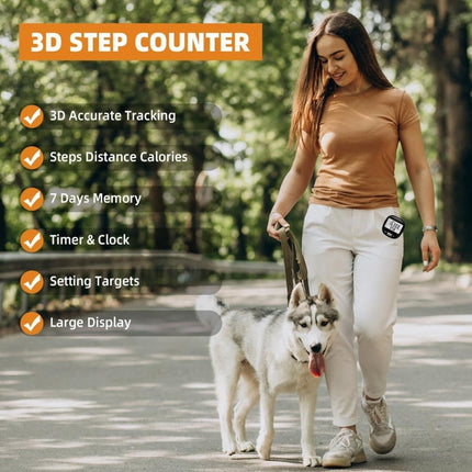 3D Pedometer with Large Screen for Steps Distance and Calories, Precision Meter.