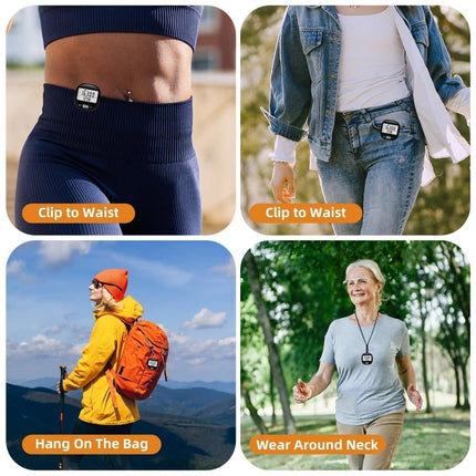 3D Pedometer with Large Screen for Steps Distance and Calories, Precision Meter.