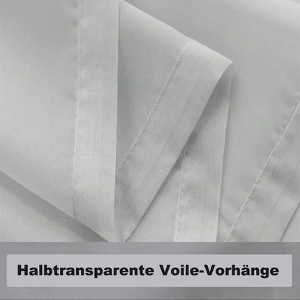 1 Pair Water Resistant Sheer Outdoor Eyelet Curtains, 132 cm × 183 cm, Gray.