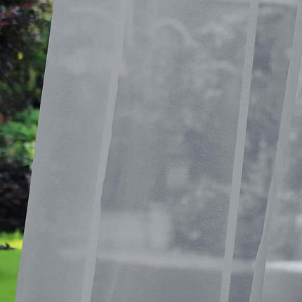1 Pair Water Resistant Sheer Outdoor Eyelet Curtains, 132 cm × 183 cm, Gray.