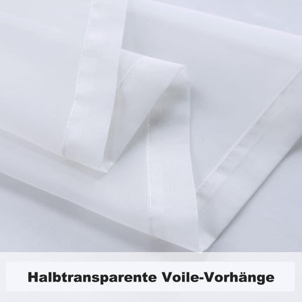 1 Pair Water Resistant Sheer Eyelet Curtains for Outdoor, 132x274 cm, White.