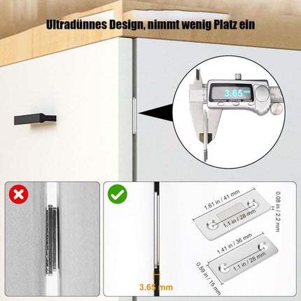 8-Pack Strong Magnetic Locks Stainless Steel Invisible Door Locks, Compatible with Doors Windows Cabinets Drawers, 2.36\.