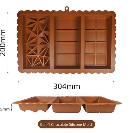 3-in-1 Chocolate Mold, Silicone BPA-Free, for Dubai.