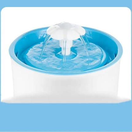 1.6L Pet Water Fountain for Cats and Dogs, Round, 15.5 x 15.5 x 10.5cm, Blue.