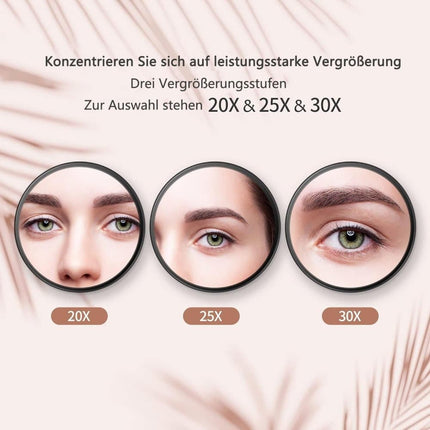 20X 30X Magnification Makeup Mirror with Tweezers, White, Practical Makeup Tool.