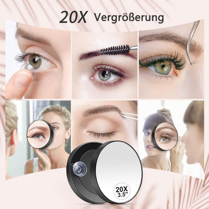 20X 30X Magnification Makeup Mirror with Tweezers, White, Practical Makeup Tool.