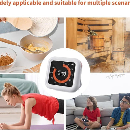 Rechargeable Visual Timer with Magnet and Stand, Adjustable Volume, 11 Hours 59 Minutes.