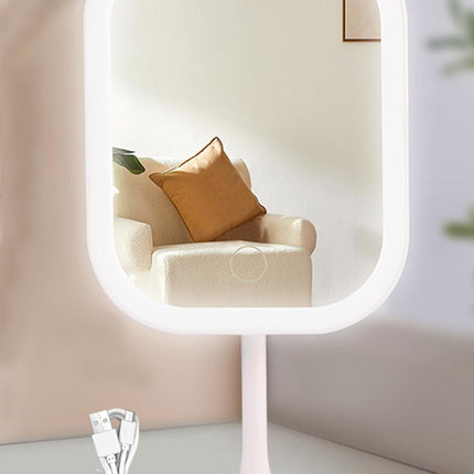 LED Makeup Mirror Rechargeable with Touch Control 3 Colors Dimmable 360 Adjustable, White.