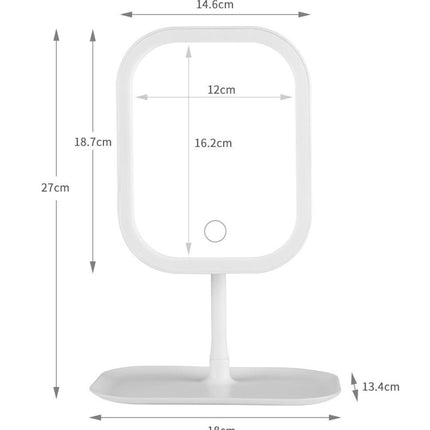 LED Makeup Mirror Rechargeable with Touch Control, 3 Colors, 360° Adjustable & Dimmable, Pink.