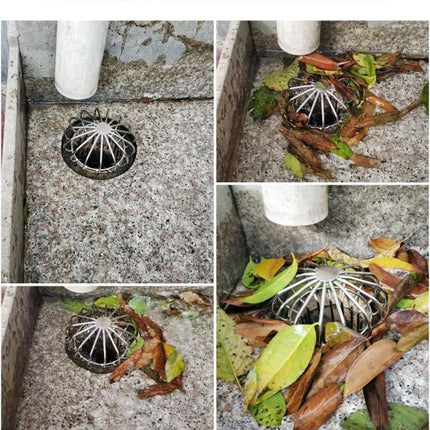 Leaf Stopper for Gutter, Ball-Shaped Drain Strainer for Roof with Large Flow Design, 68 x 92mm.