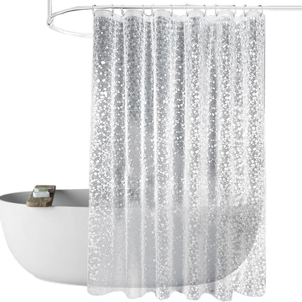 Waterproof Shower Curtain with Bottom Magnet and Weight Pebble Pattern, 180x180 cm.