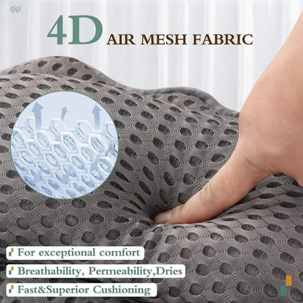 6-Pack Ergonomic Bathtub Pillow with 6 Strong Suction Cups, Support for Head Neck Shoulders & Back, 4D Design, Gray.
