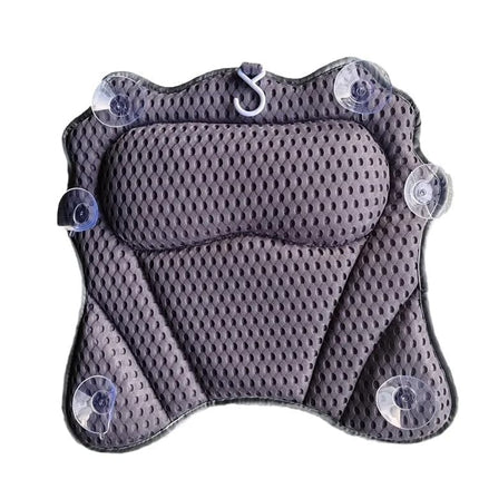 6-Pack Ergonomic Bathtub Pillow with 6 Strong Suction Cups, Support for Head Neck Shoulders & Back, 4D Design, Gray.