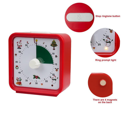 60 Minute Visual Timer for Kids Learning Classrooms Meetings, Adjustable Volume with Magnet, Red.