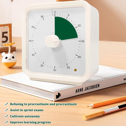 60 Minute Visual Timer for Kids Learning Classrooms Meetings, Adjustable Volume with Magnet, Red.