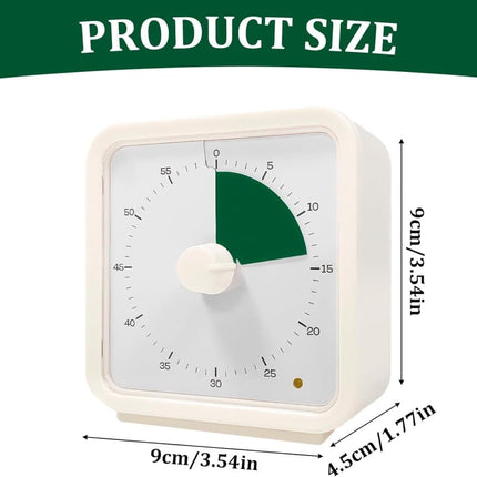 60 Minute Visual Timer for Kids, Adjustable Volume with Magnet, Yellow, 6.3 x 2.4 x 2.4 inches.