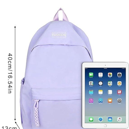 Waterproof School Backpack for Travel, Unisex Student Bag Purple.