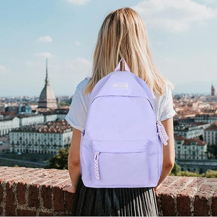 Waterproof School Backpack for Travel, Unisex Student Bag Purple.