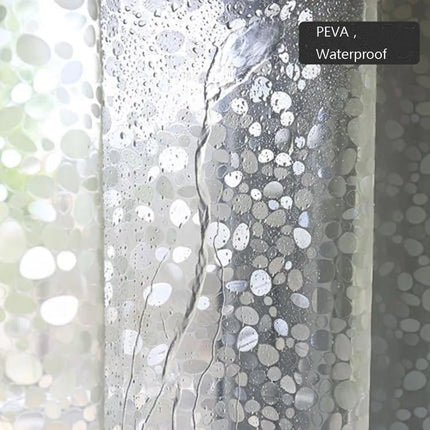 1.8m Waterproof Shower Curtain Lining Pebble Pattern Transparent Odorless for Bathroom, 180x200cm.