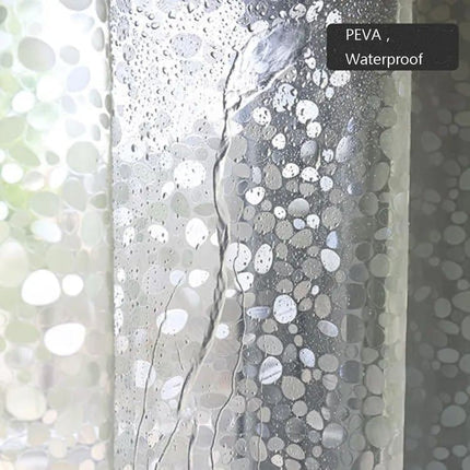 Shower Curtain Lining Pebble Pattern Transparent Waterproof Odorless for Bathroom, 1.5/1.8/2x1.8m.