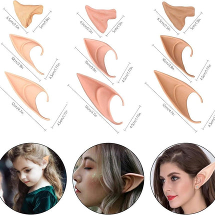 Halloween Elf Ears 9-Pack, One Size, Compatible with Costumes.