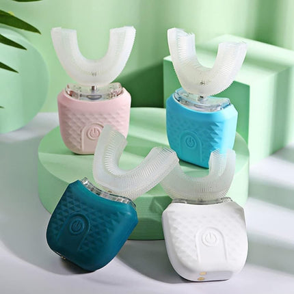 U-Shaped Electric Toothbrush with 3 Cleaning Modes, IPX7 Waterproof, Automatic Ultrasonic Tooth Cleaner, Compatible with Oral-B, Green.