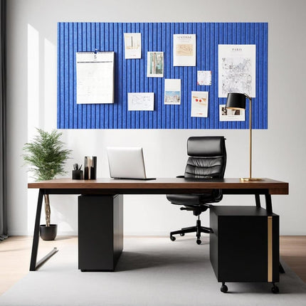 30x30cm Self-adhesive Cork Bulletin Board for Photos and Messages, Dark Blue, for Home and Office.