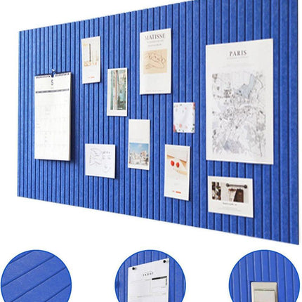 Self-adhesive photo board, decorative cork and wall panel bulletin board with acoustic panels for photos and messages, for home and office, 30x45cm, Dark blue.