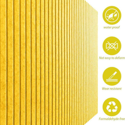 30x45cm Self-Adhesive Photo Board, Decorative Cork and Wall Panel Bulletin Board with Acoustic Panels for Photos and Messages, for Home and Office, Yellow.