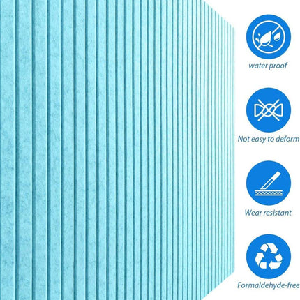 30x45cm Self-Adhesive Photo Board, Decorative Cork and Acoustic Wall Panel Bulletin Board for Photos and Messages, Compatible with Home and Office, Blue.