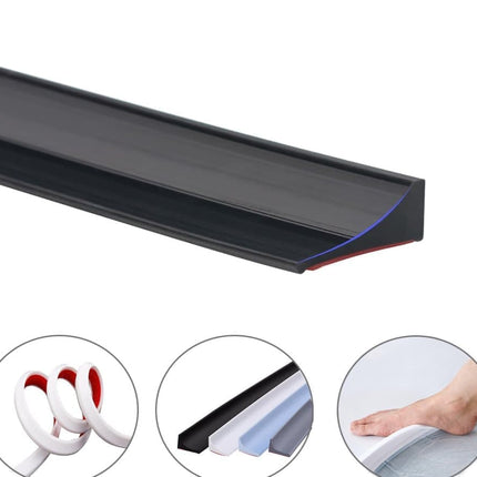 10 m Self-Adhesive Shower Strip Water Barrier with Self-Adhesive Strip, Black.