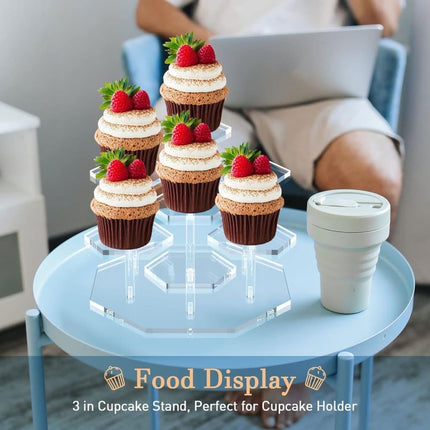 7-Tier Acrylic Display Stand for Cupcakes Perfume Desserts Figurines, Transparent.