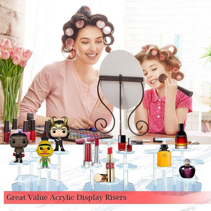 7-Tier Acrylic Display Stand for Cupcakes Perfume Desserts Figurines, Transparent.