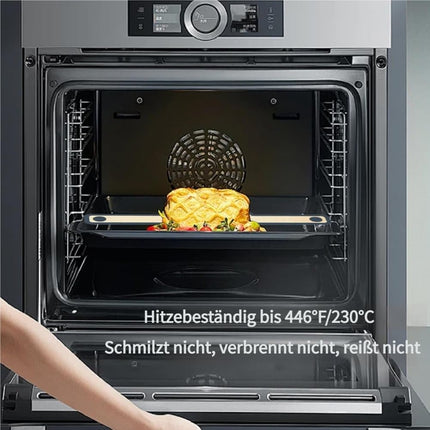 2-Pack Extra Thick 0.7mm Oven Mats with Long Handle, Durable Baking Mats for Oven Microwave Air Fryer.