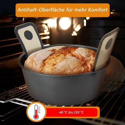 2-Pack Extra Thick 0.7mm Oven Mats with Long Handle, Durable Baking Mats for Oven Microwave Air Fryer.