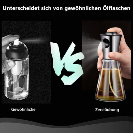 Stainless Steel and Glass Oil Spray Bottle 200 ml, Conical Design for Cooking Grilling Baking.