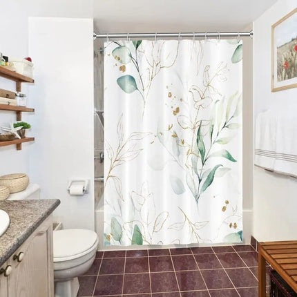 Waterproof Shower Curtain Green Mildew Resistant, 180x180 cm.