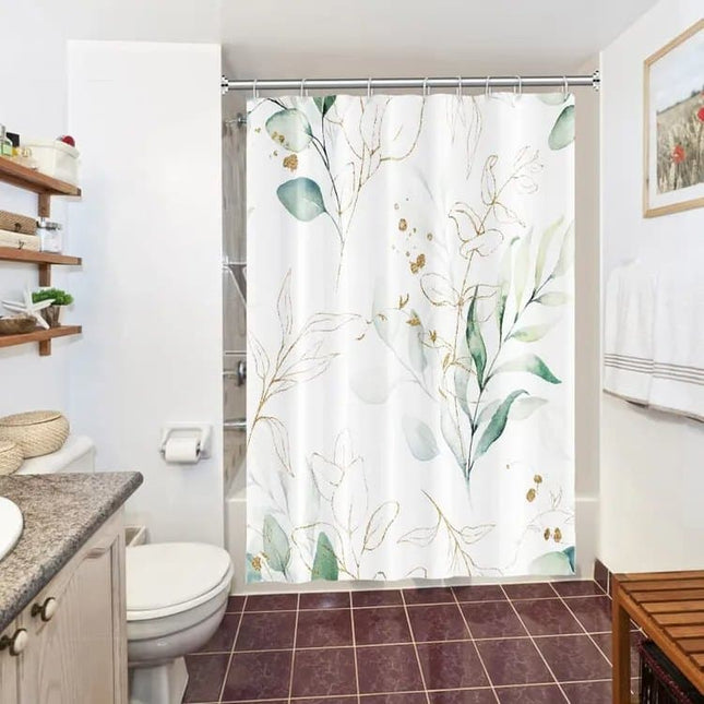Waterproof Shower Curtain Green Mildew Resistant, 180x180 cm.