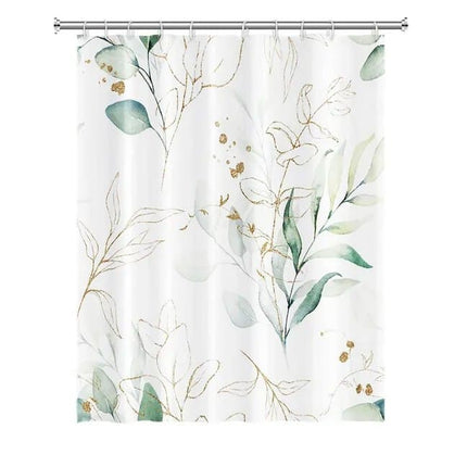 Waterproof Shower Curtain Green Mildew Resistant, 180x180 cm.