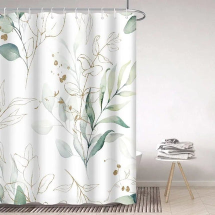 Waterproof Shower Curtain Green Mildew Resistant, 180x180 cm.