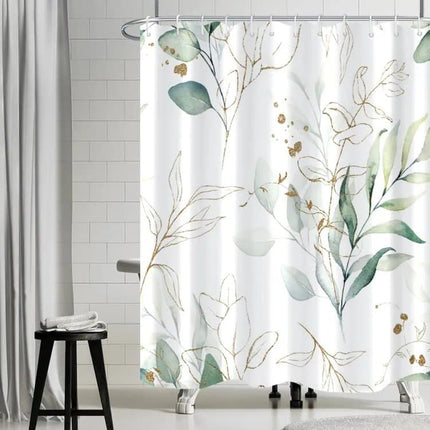 Waterproof Shower Curtain Green Mildew Resistant, 180x180 cm.