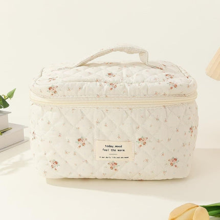 3-Piece Floral Makeup and Toiletry Travel Bag, Size 4.