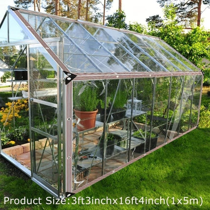 Waterproof Tarpaulin 1x5m, Transparent PE Film for Garden and Camping, Rainproof, 1x5m.