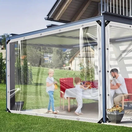 Waterproof Tarpaulin 2x5m and 2x3m, Transparent PE Film for Garden and Camping, Rainproof.