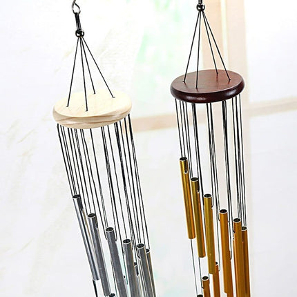Metal Wind Chime 12 Pipe Outdoor Decor Loud Musical, Gold.
