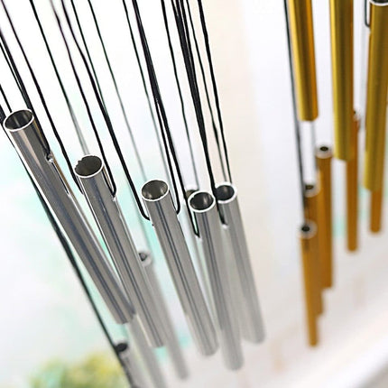 Metal Wind Chime 12 Pipe Outdoor Decor Loud Musical, Gold.