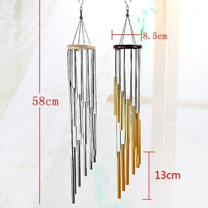 Metal Wind Chime 12 Pipe Outdoor Decor Loud Musical, Gold.
