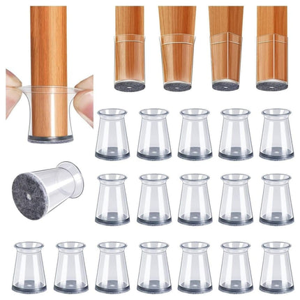 32pcs Furniture Leg Protectors with Felt, 32mm, Compatible with IKEA, Gray.