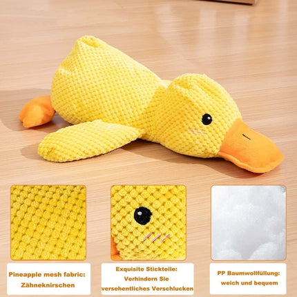 1 Calming Plush Duck Dog Toy with Squeaker for Small Dogs, M.