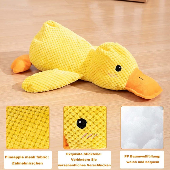1 Calming Plush Duck Dog Toy with Squeaker for Small Dogs, M.